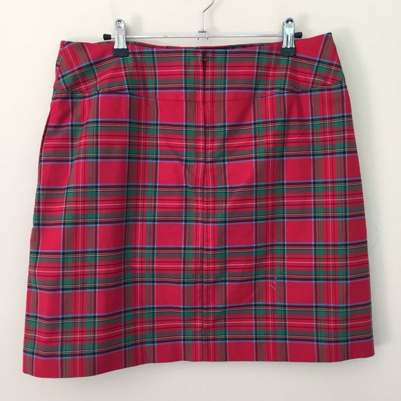Lilly Pulitzer Red and Green Plaid Mini Skirt - Picture 3 of 6